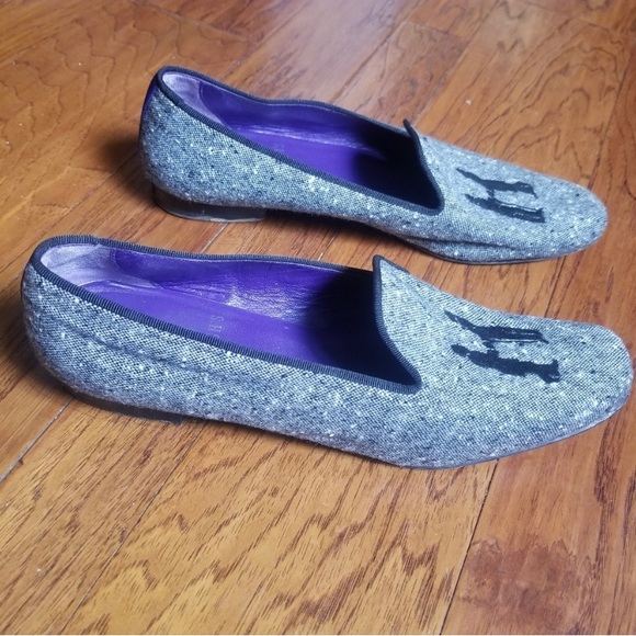 HADLEIGHS Tweed Monogram Slipper size 40.5 - Picture 2 of 10